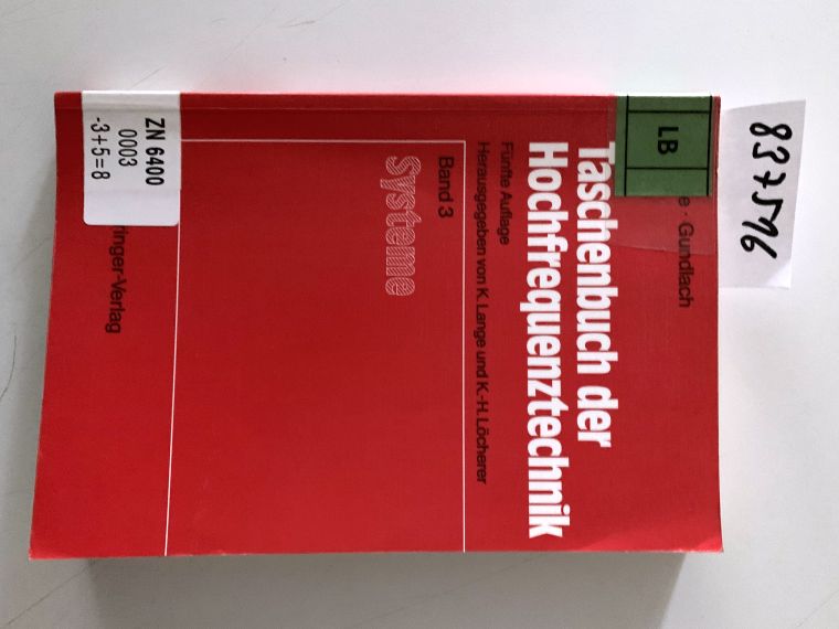 Taschenbuch der Hochfrequenztechnik: Band 3: Systeme (German Edition) - Meinke, Meinke