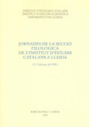 Jornades de la Secció Filològica a Lleida - Institut D'Estudis Catalans