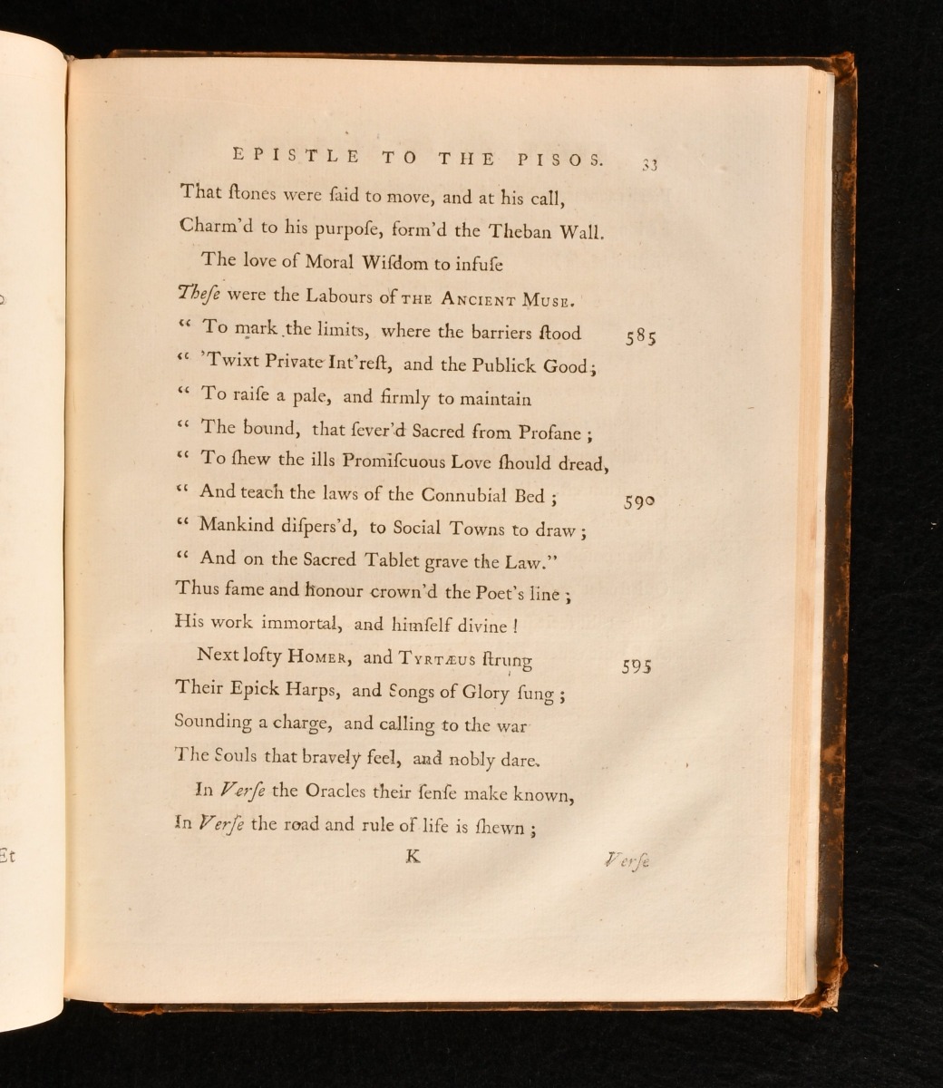 The Art of Poetry An Epistle to the Pisos Translated from Horace with