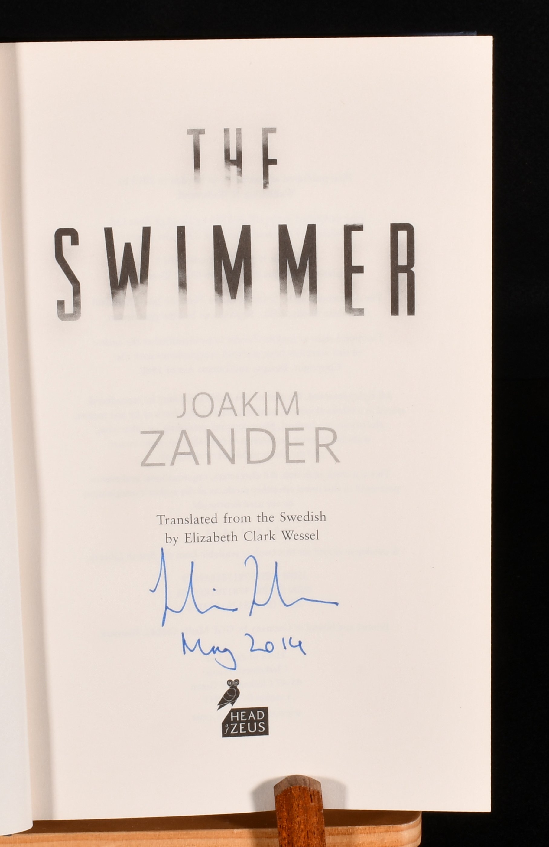 The Swimmer by Joakim Zander; Elizabeth Clark Wessel: Fine Hardback ...