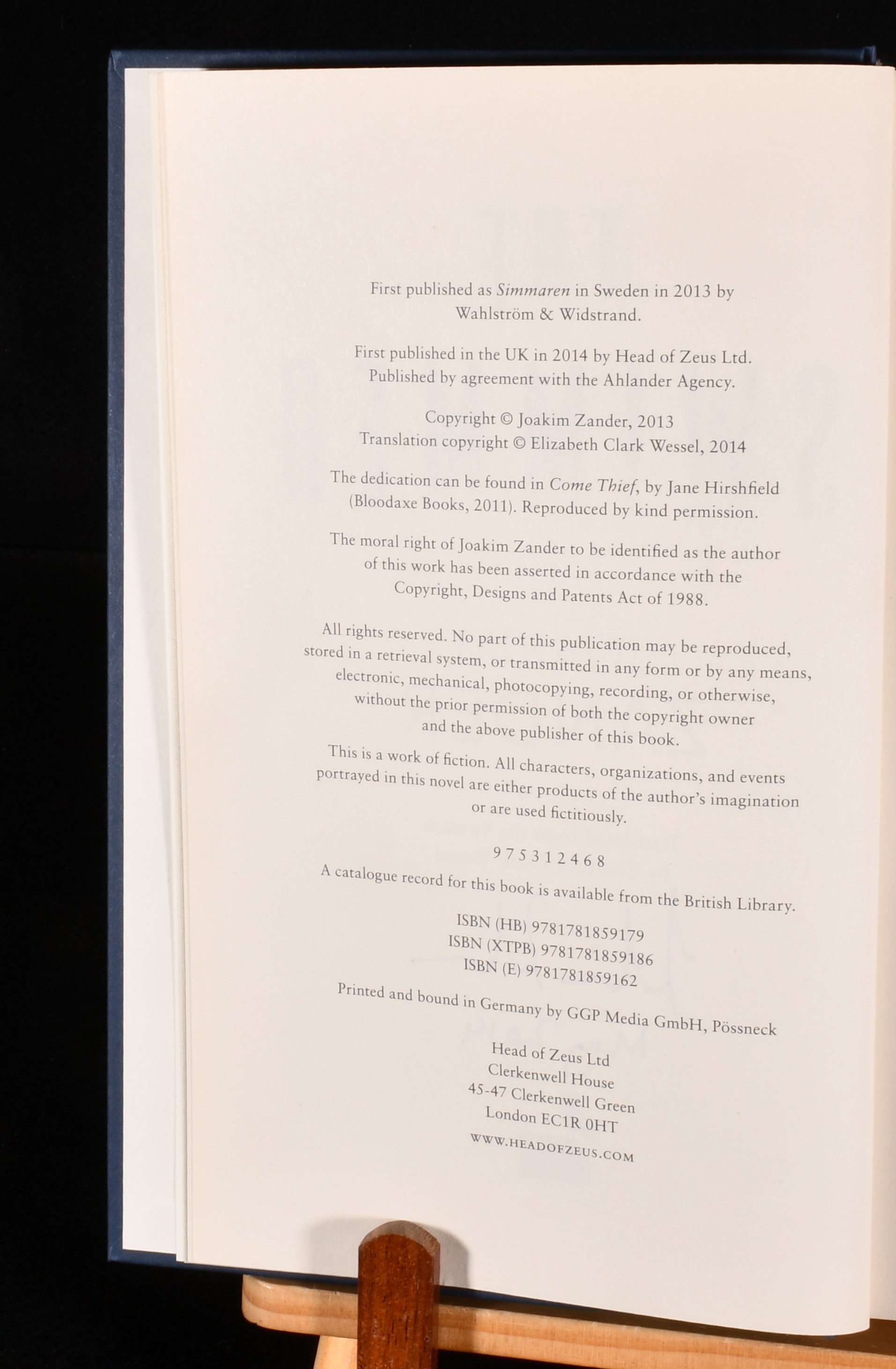 The Swimmer by Joakim Zander; Elizabeth Clark Wessel: Fine Hardback ...