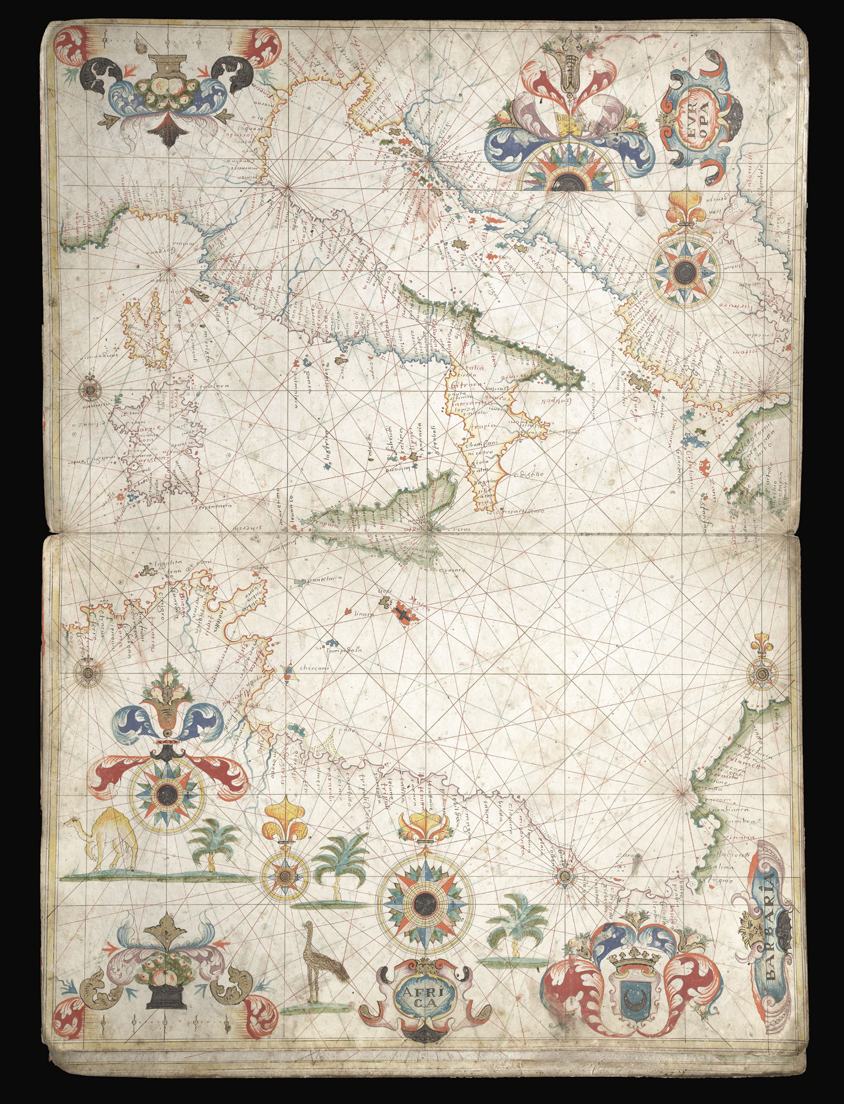 [Portolan Atlas of the Mediterranean]. Franciscus Oliva Me Fecit in ...