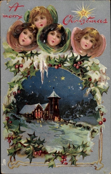 SCHUTZENGEL Engel Postkarte Depesche Geburtstag, Glückwunsch,  Weihnachten