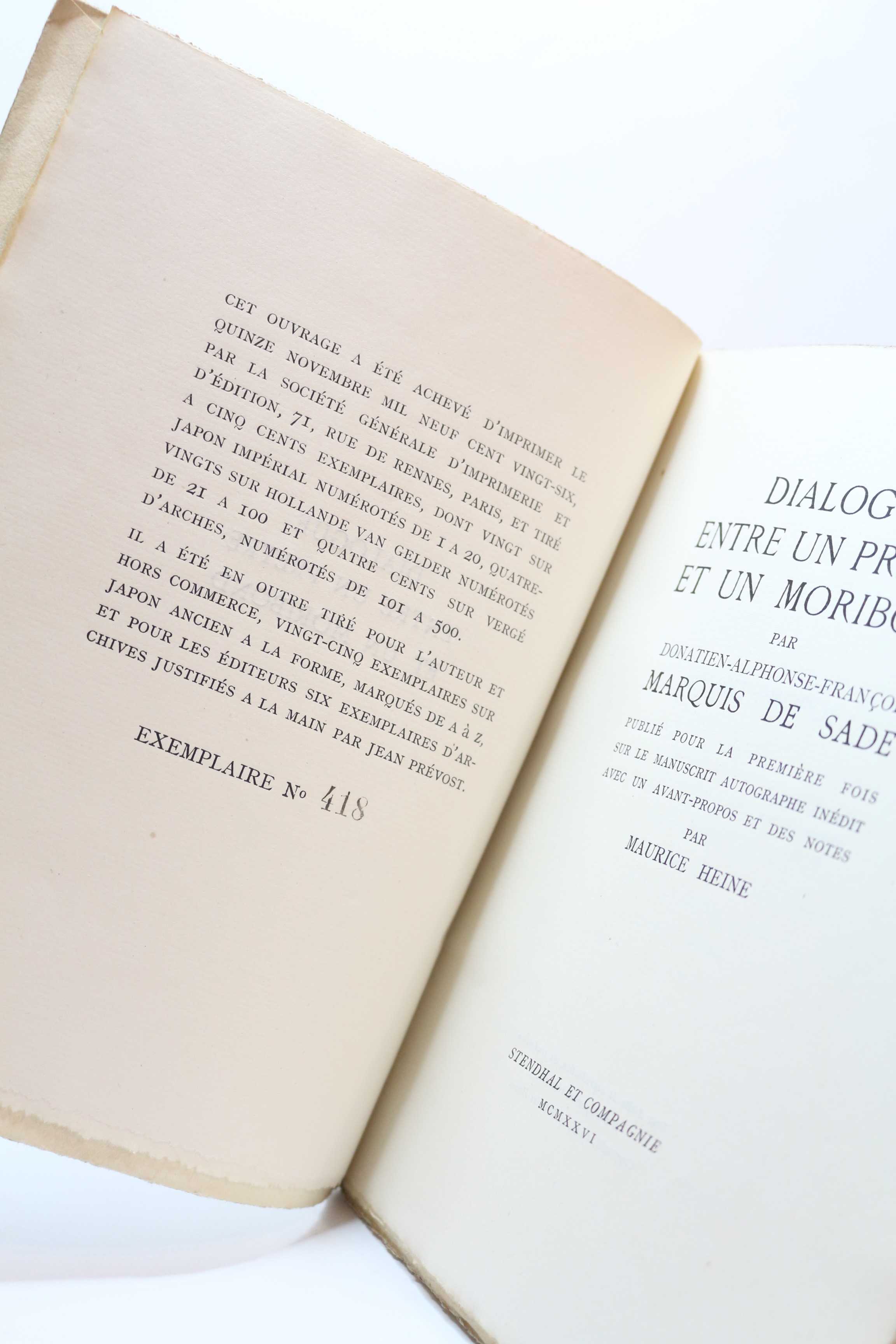 Livres De Donatien Alphonse François De Sade Dialogue entre un prêtre et un moribond von SADE Donatien Alphonse