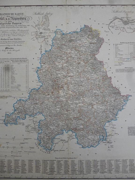 Geographische Karte der Oberpfalz u. v. Regensburg in dem Königreiche Bayern, nach der neuesten 