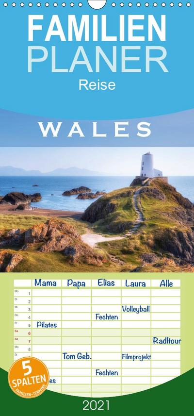 Wales - Familienplaner hoch (Wandkalender 2021 , 21 cm x 45 cm, hoch) : Eine fotografische Reise in das alte keltische Königreich Wales, das Land der Burgen und Mythen. (Monatskalender, 14 Seiten ) - Joana Kruse