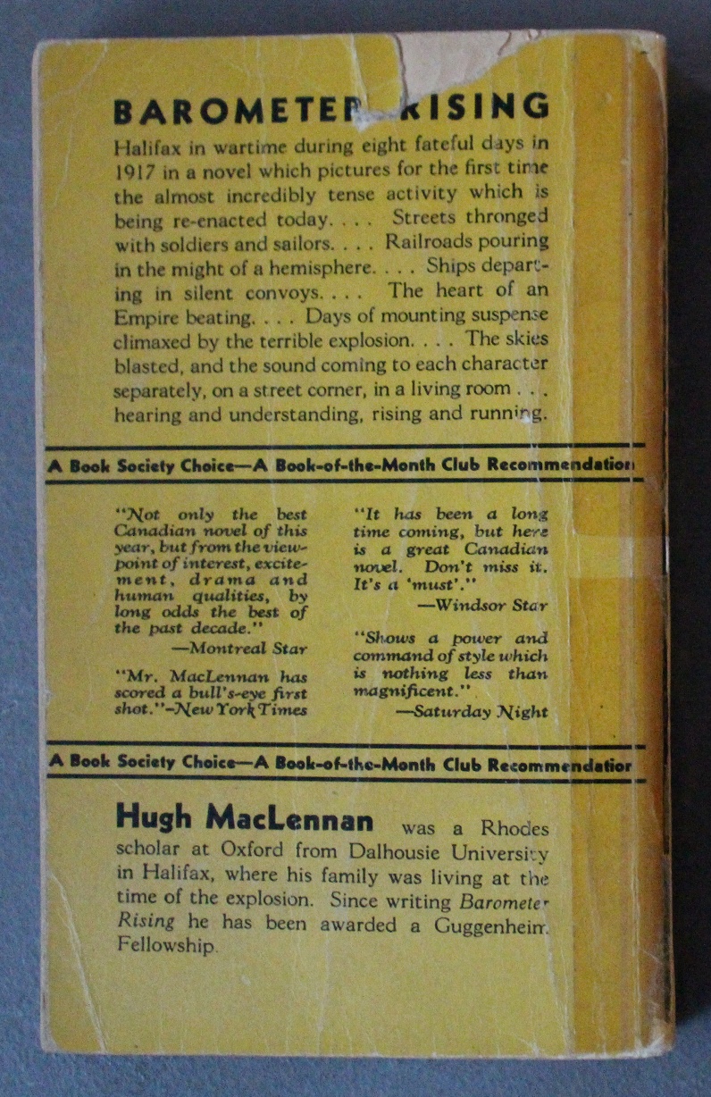 Barometer Rising by Hugh MacLennan Barometer Rising by Hugh MacLennan