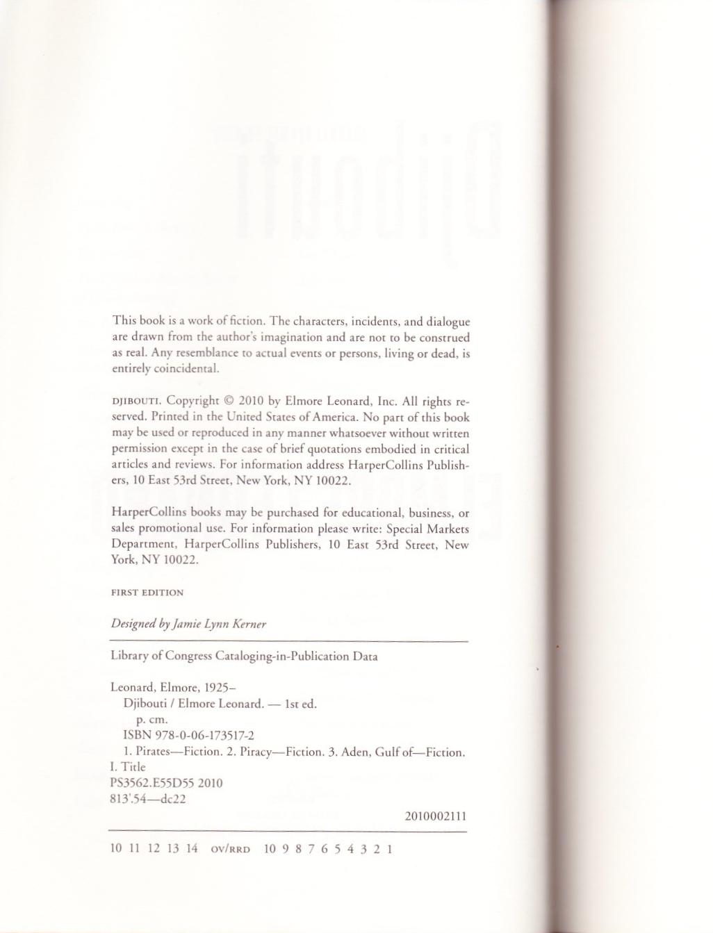 Djibouti by Elmore Leonard (2010
