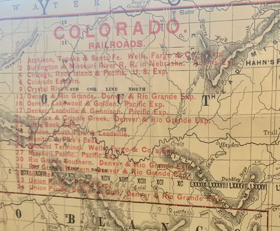 Colorado Railroads by [Railroad] [Map]: Very good Map (1895) | Ken