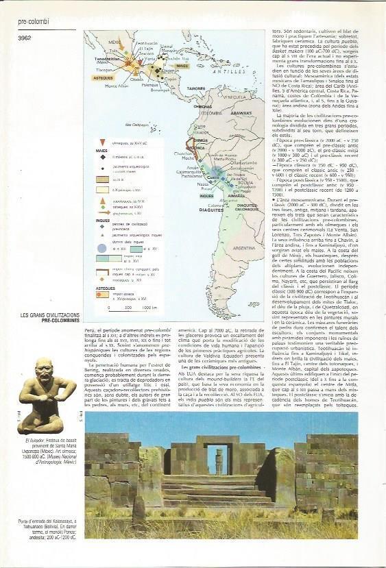 LAMINA 24513: Mapa de las culturas precolombinas von VVAA: (1993 ...