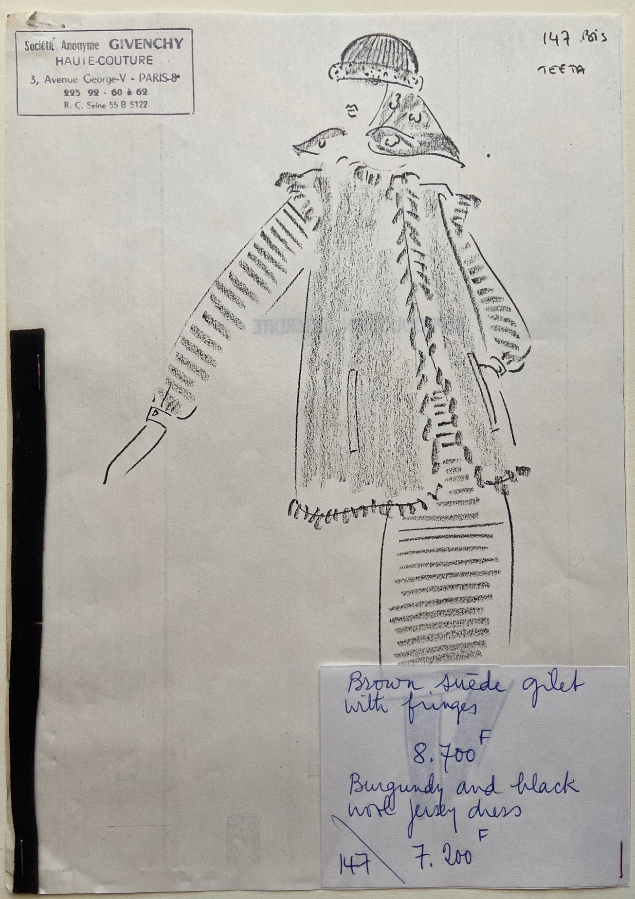 Croquis Plate 147 GIVENCHY, Hubert de [ ]
