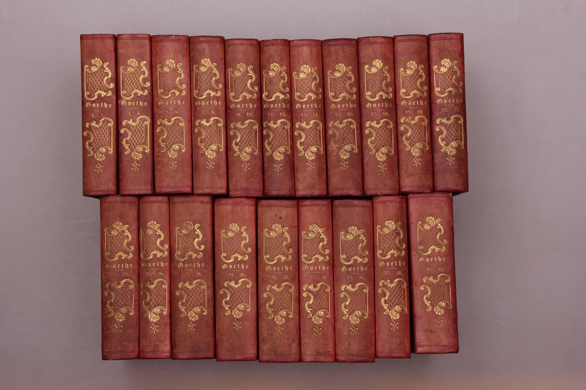 GOETHE S SÄMMTLICHE WERKE IN VIERZIG BÄNDEN. by [Hrsg.]: J. G. Cotta ...