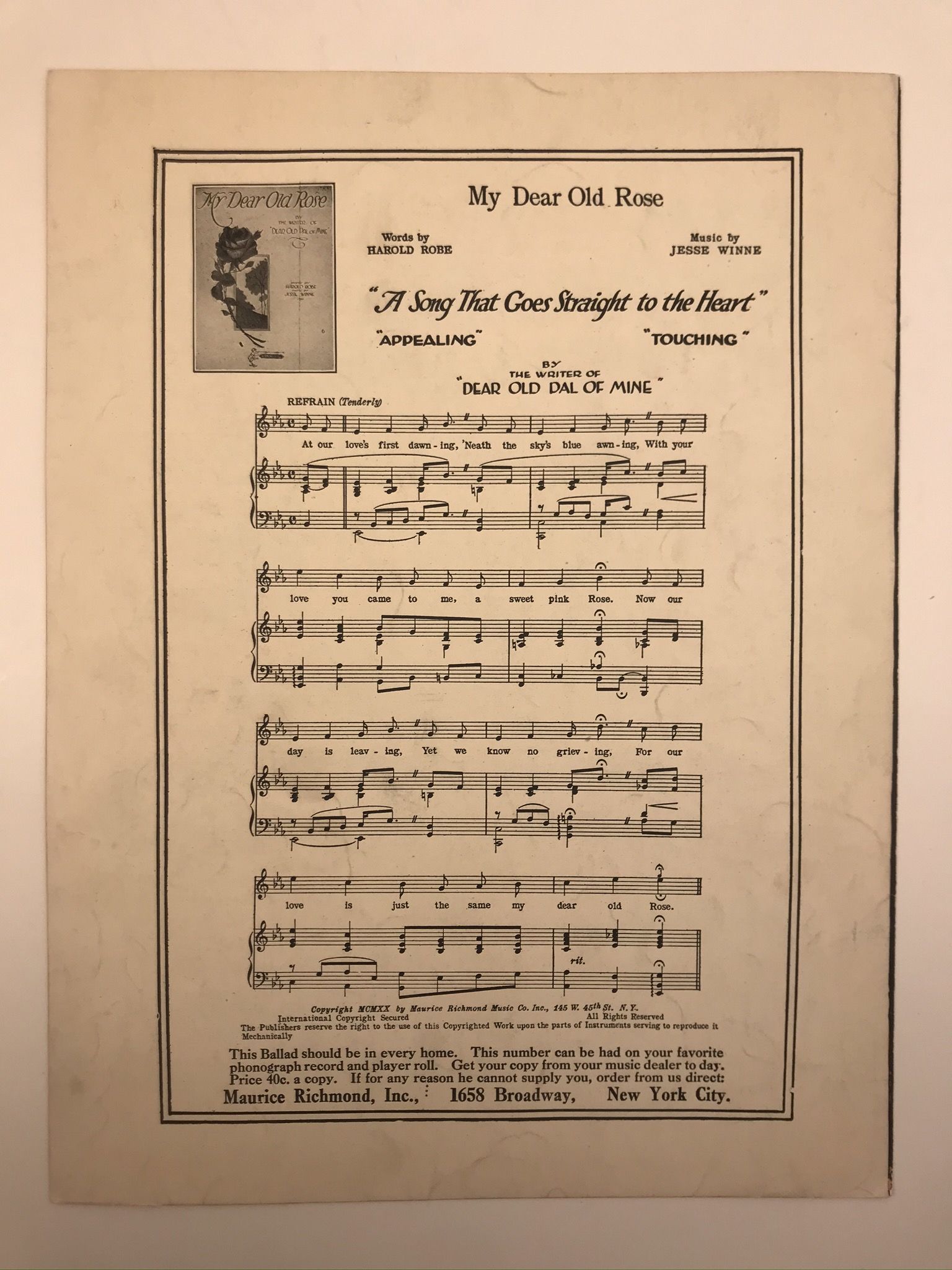 Yoo-Hoo by Desylva, B G and Al Jolson: Very good Original wraps (1921 ...