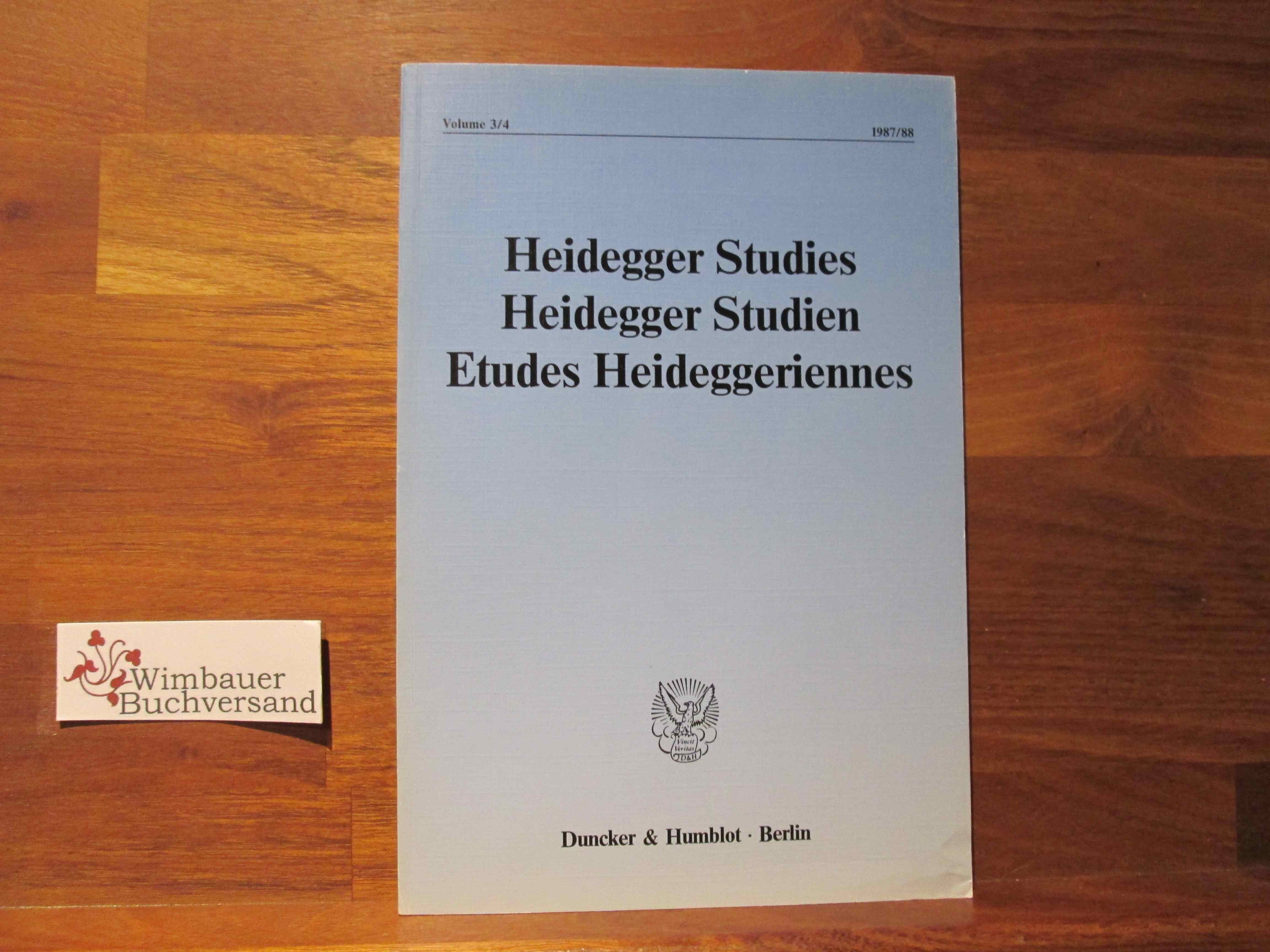 Heidegger studies / Heidegger-Studien / Etudes Heideggeriennes Volume 5 1989 - Parvis Emad (Hrsg.) | Friedrich-Wilhelm von Herrmann (Hrsg.) | Kenneth Maly (Hrsg.) et al.