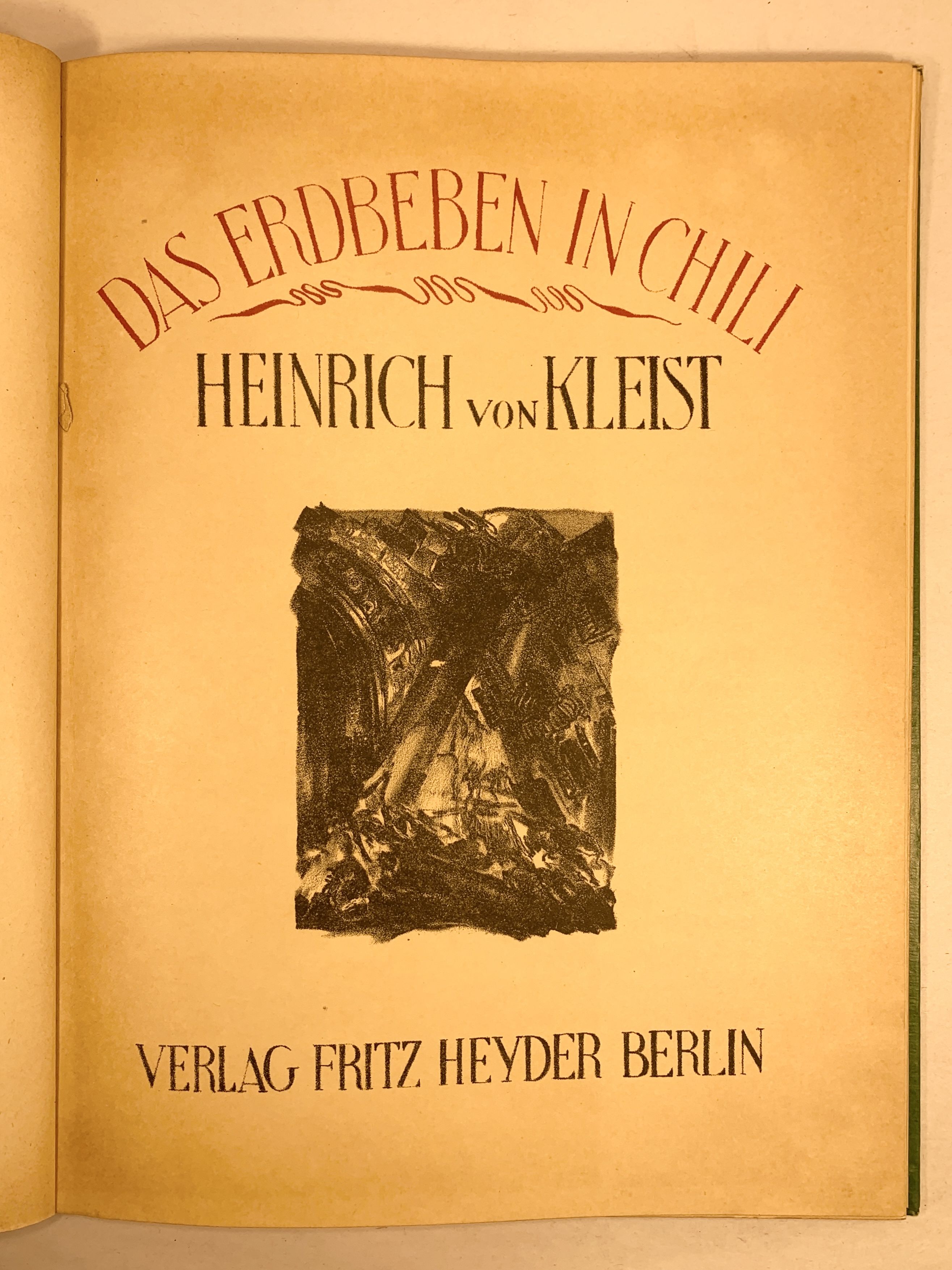 Das Erdbeben In Chili By Von Kleist, Heinrich: Hardcover (1920) | Old