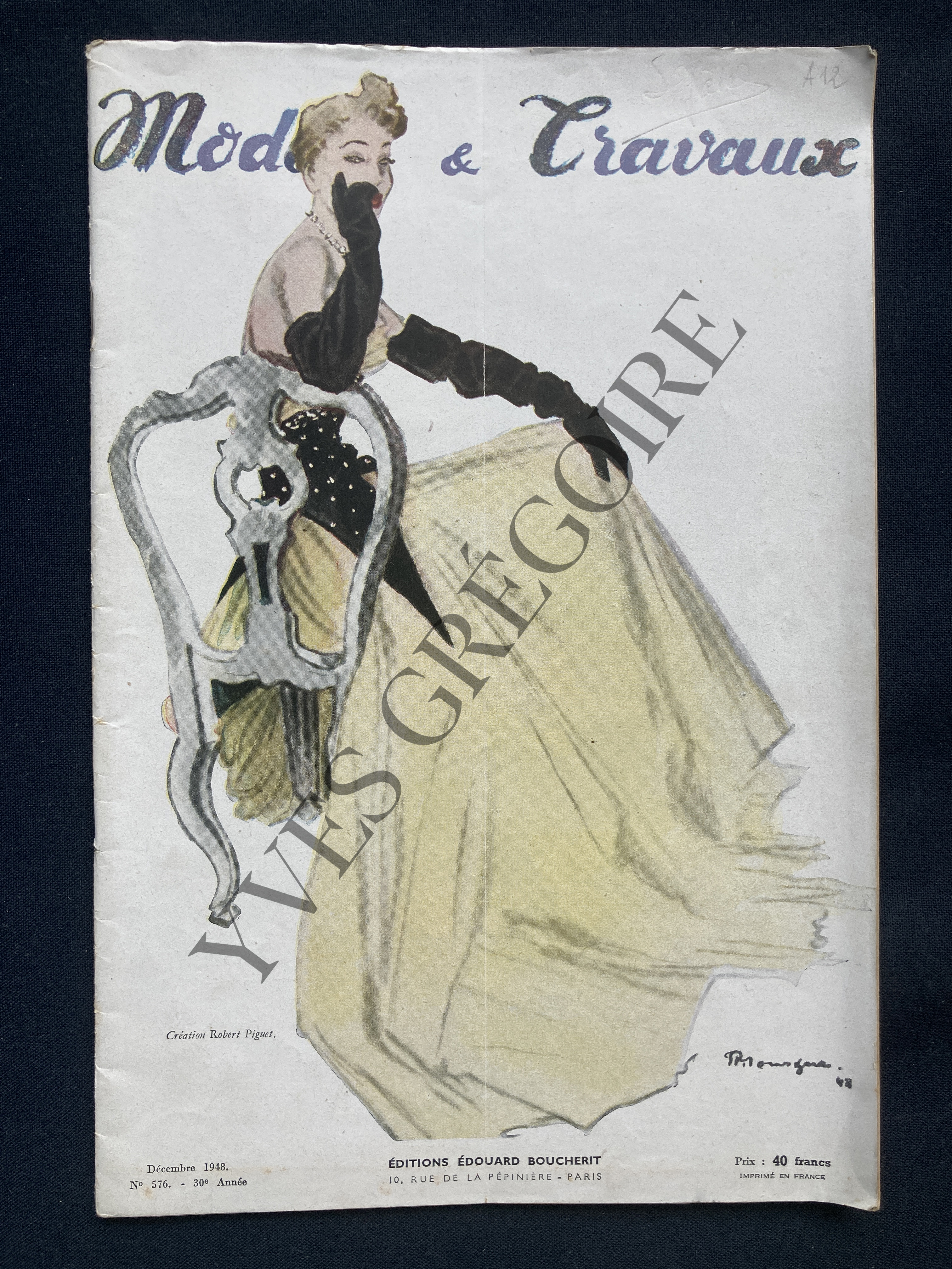 MODES ET TRAVAUX-N°576-DECEMBRE 1948-MOURGUE-ROBERT PIGUET [Très bon] [Couverture souple]