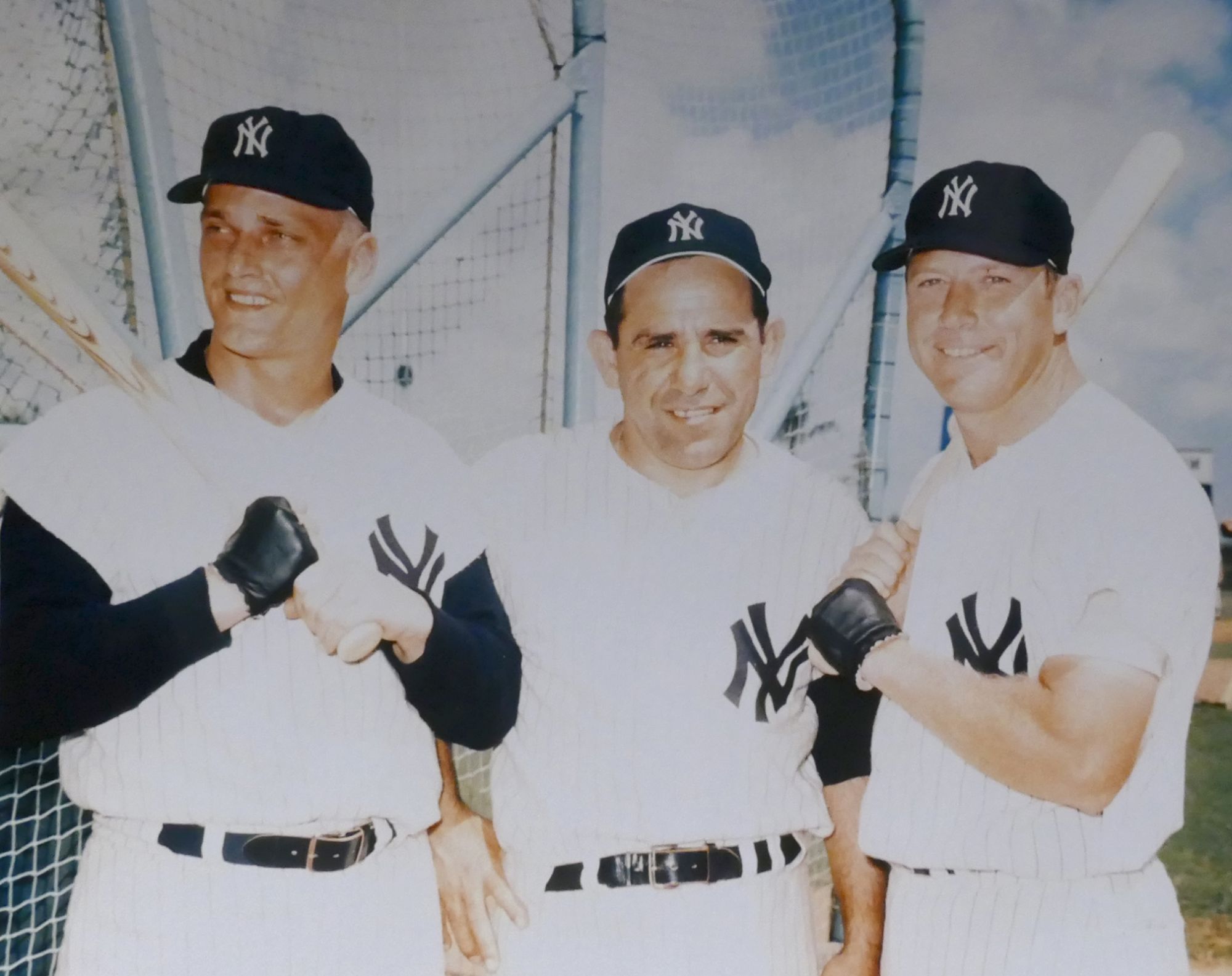 Roger Maris, Yogi Berra, Mickey Mantle PHOTO