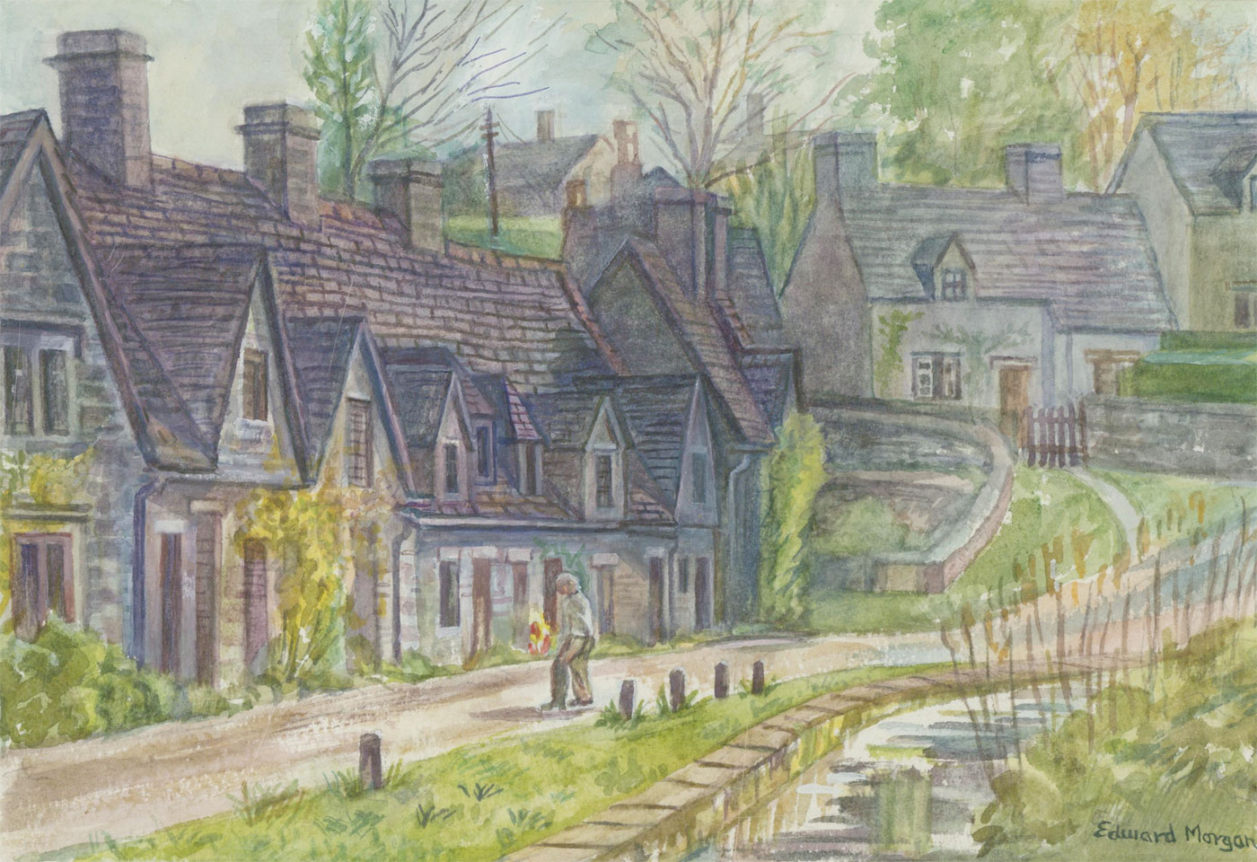 Edward (19332009) 20th Century Watercolour, Arlington Row by