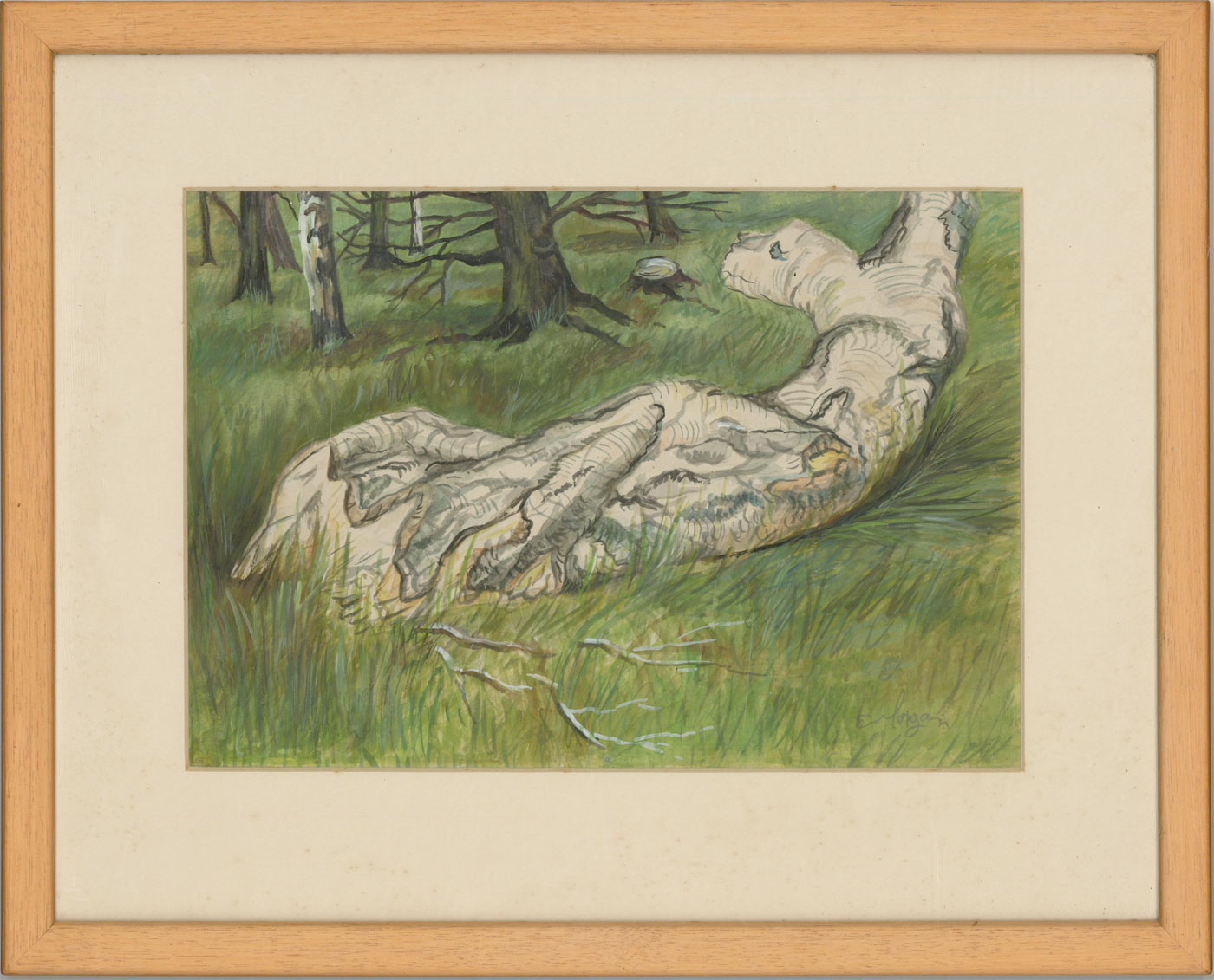 Edward (19332009) Signed 20th Century Watercolour, Tree Trunk