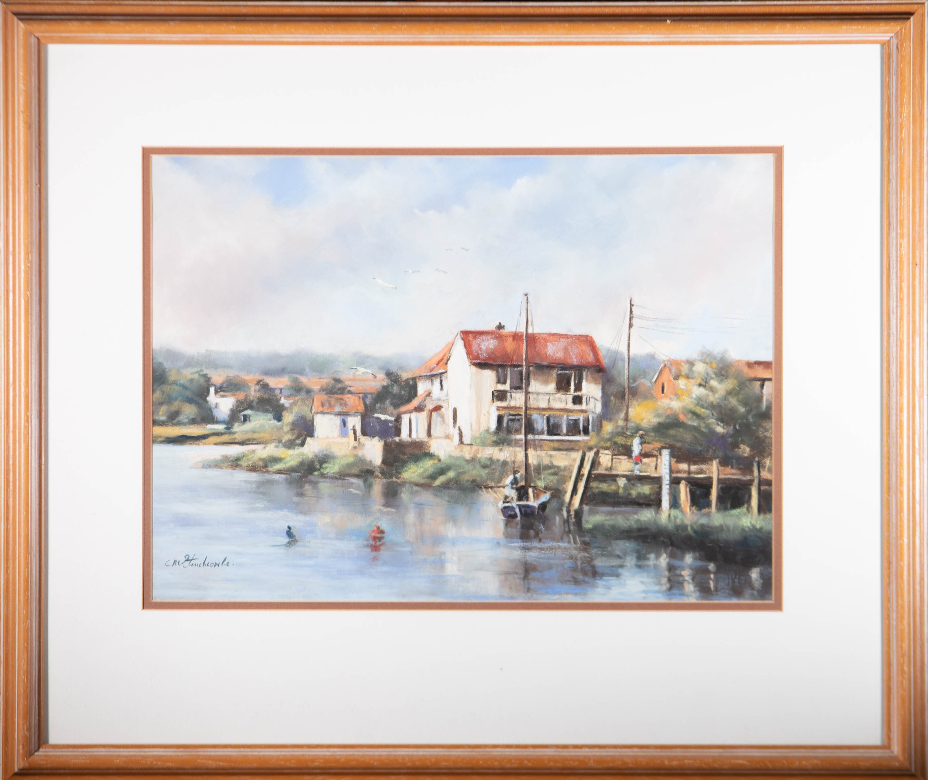 Chris Stinchcombe - Contemporary Pastel, Pill Harbour by Chris Stinchcombe:  Signed by Author(s) Art / Print / Poster | Sulis Fine  Art