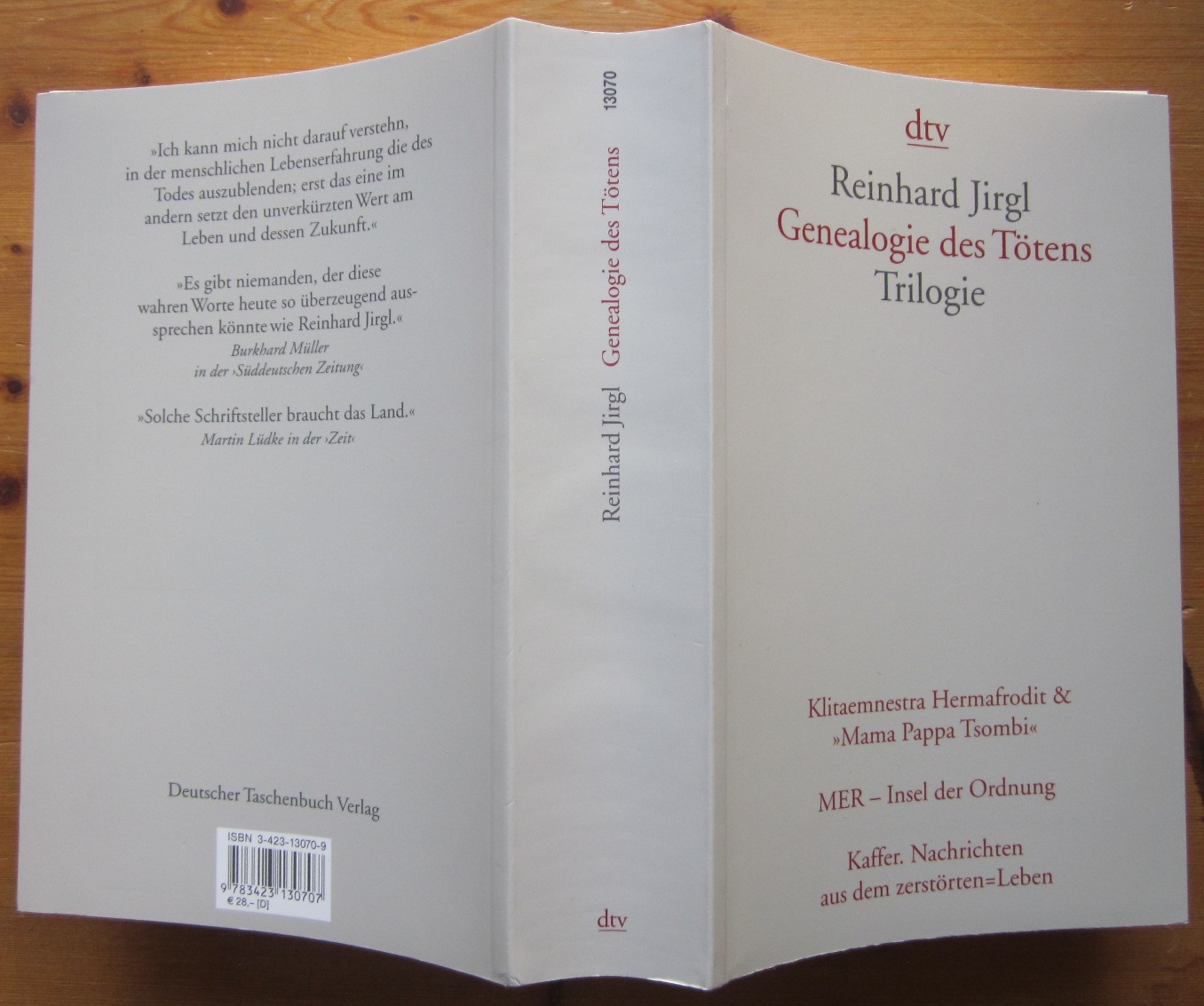 Genealogie des Tötens. Trilogie. Klitaemnestra Hermafrodit & Mama Pappa Tsombi. MER - Insel der Ordnung. Kaffer. Nachrichten aus dem zerstörten=Leben. - Jirgl, Reinhard