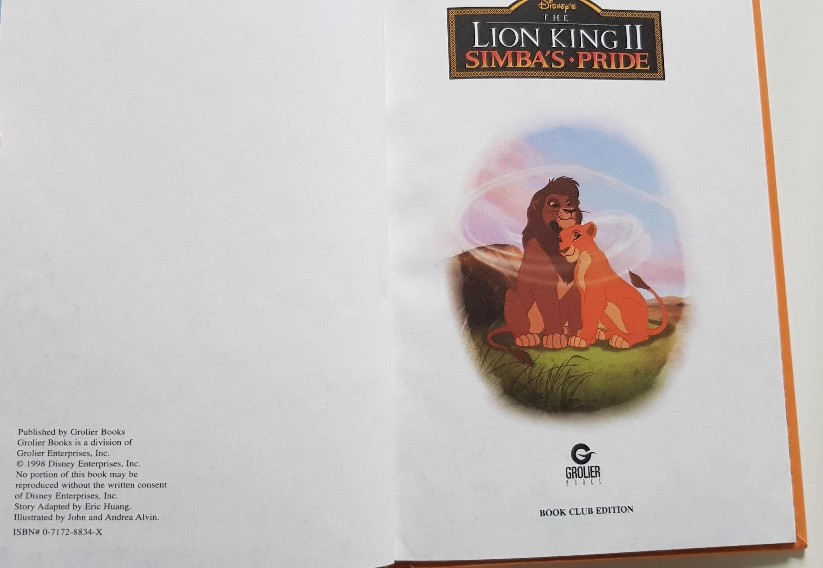 Lion King II Simba's Pride by Disney, Walt: Very Good Hardcover (1998) 1st  Edition | Swallow Hill Books