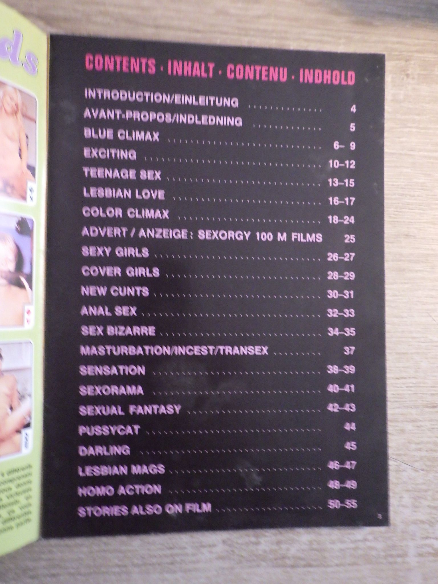 Curiosa Erotica Color Climax Magazine Index 79 1979 1978 Edition