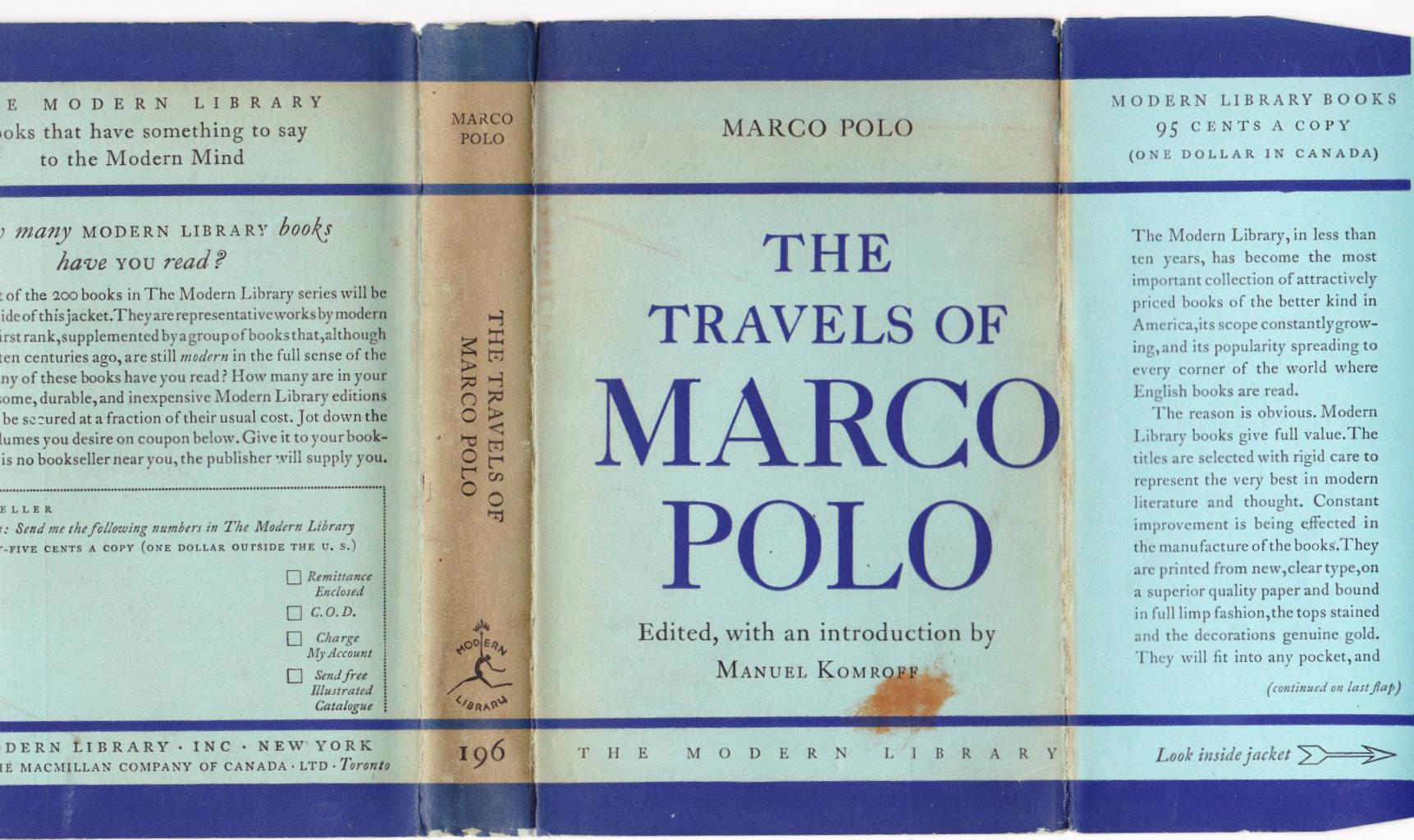 The Travels of Marco Polo by Polo, Marco Fine Hardcover (1931) 1st