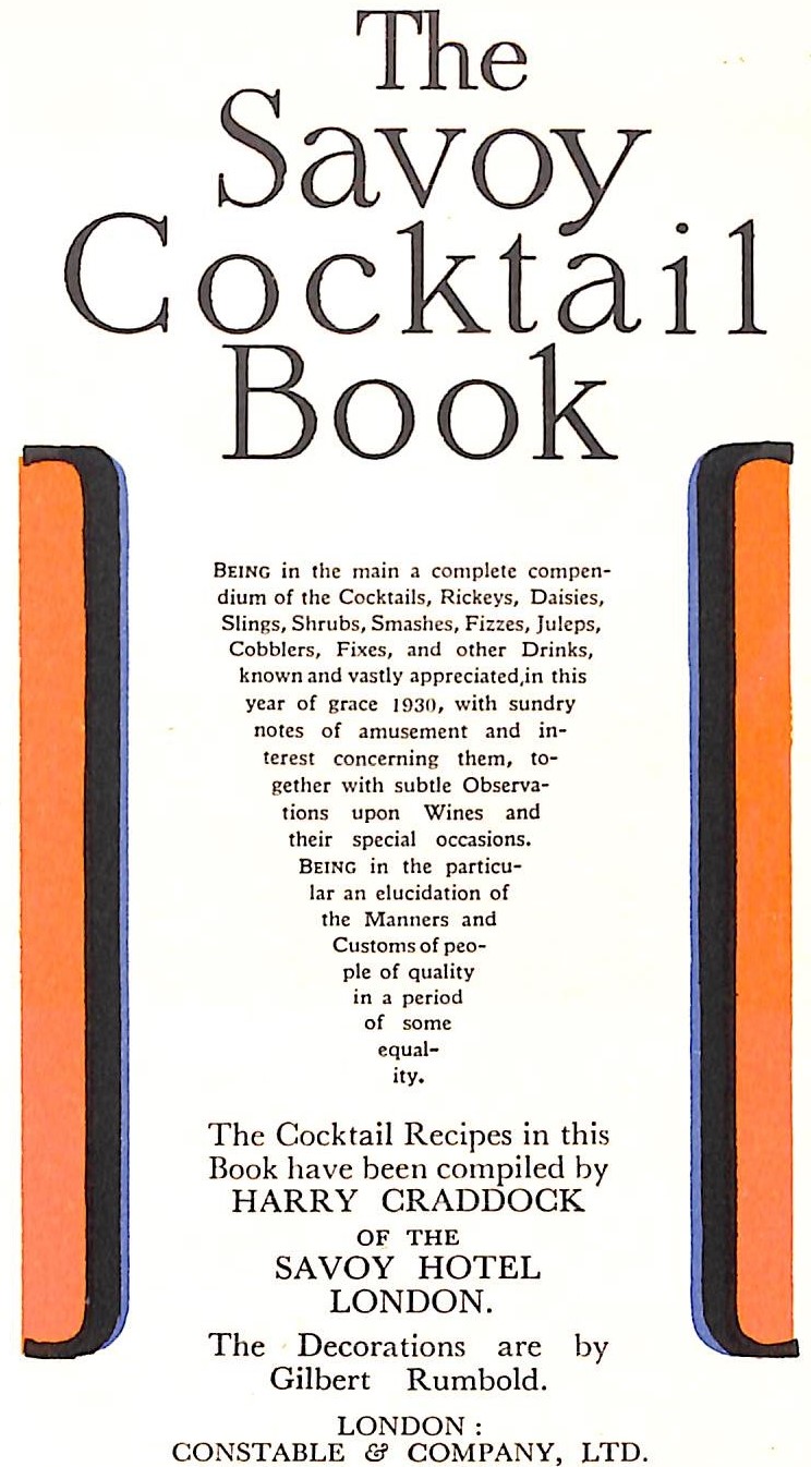 The Savoy Cocktail Book by CRADDOCK, Harry: Very Good The Savoy Cocktail Book by CRADDOCK, Harry: Very Good