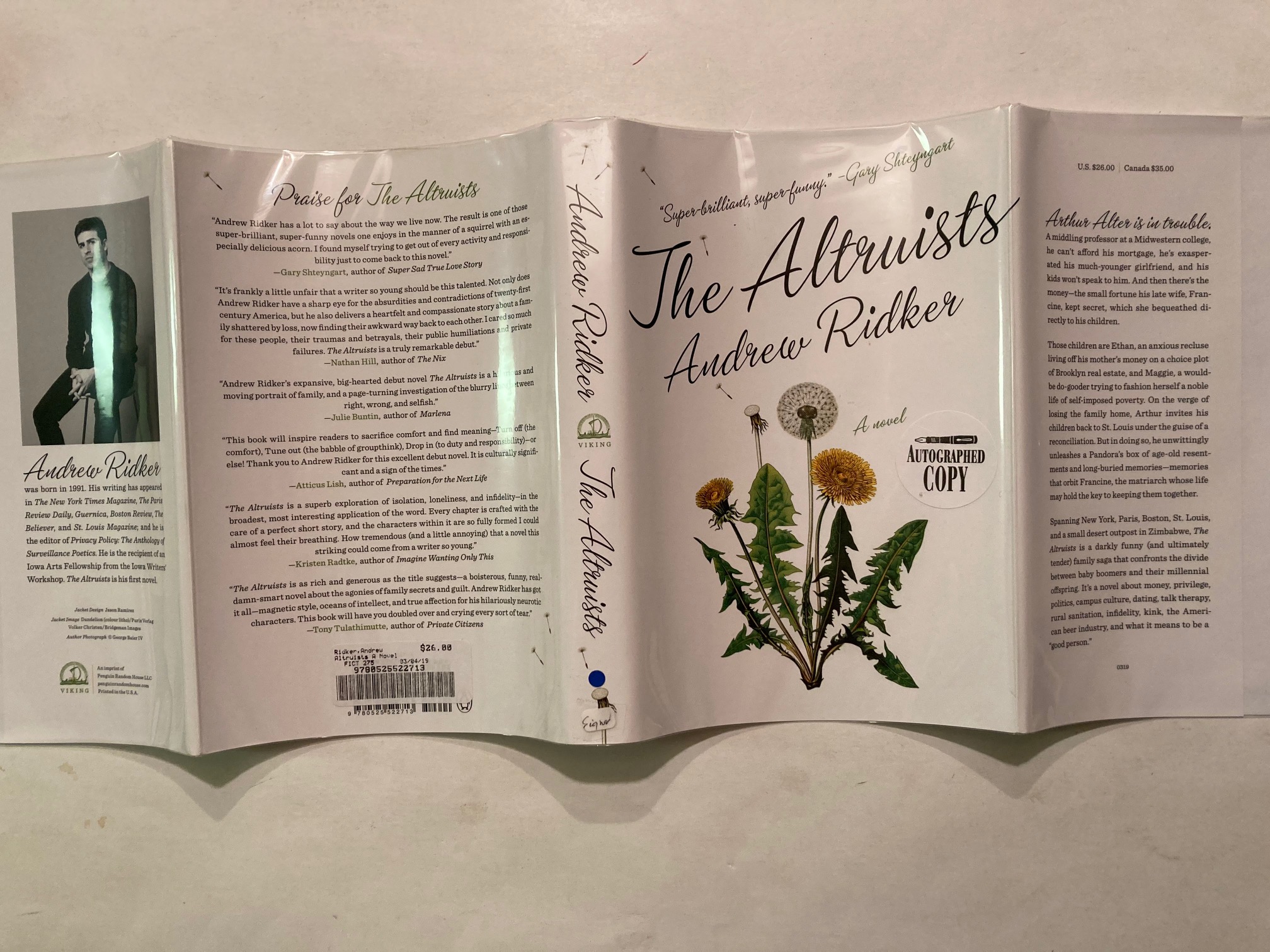 The Altruists: A Novel [SIGNED & DATED] de Ridker, Andrew: New Hardcover  (2019) 1st Edition, Signed by Author(s) | OldBooksFromTheBasement