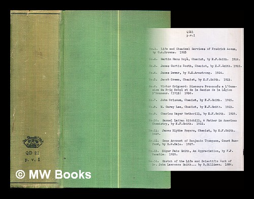 Collection of 14 19th & early 20th century disbound pamphlets on Chemistry Multiple Authors [ ] [Couverture rigide]