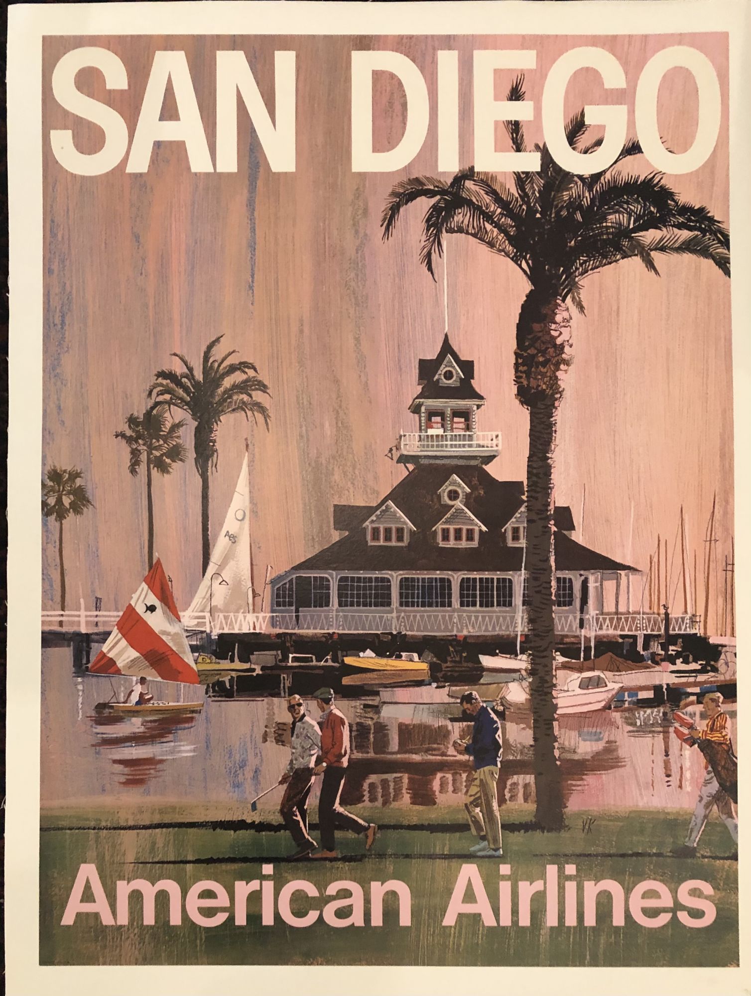 SAN DIEGO. American Airlines. (Original Vintage Travel Poster ...
