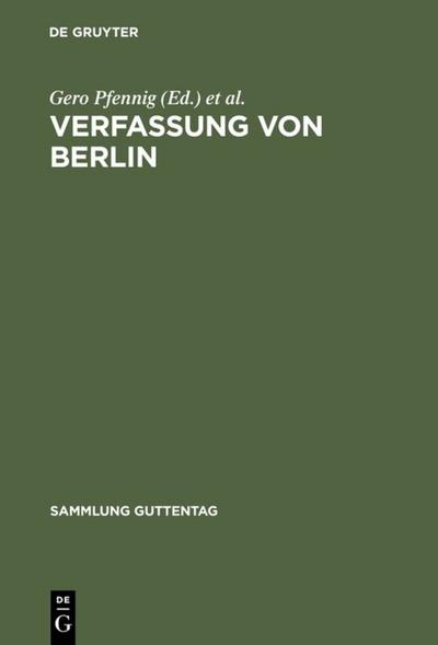 Verfassung von Berlin : Kommentar - Gero Pfennig