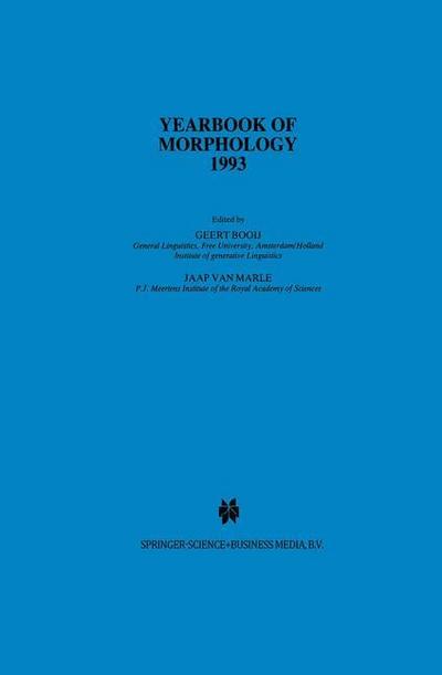 Yearbook of Morphology 1993 - Jaap Van Marle