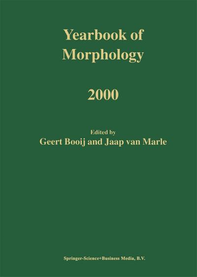 Yearbook of Morphology 2000 - Jaap Van Marle
