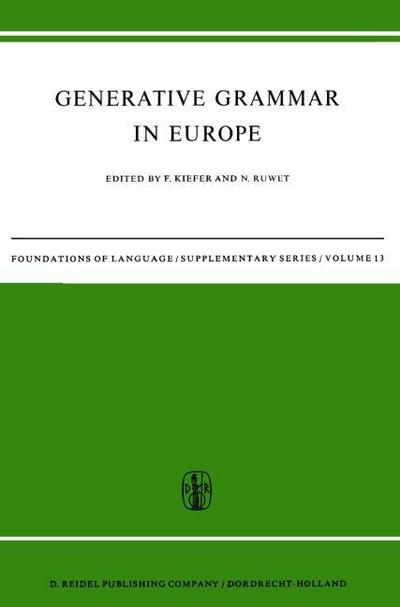 Generative Grammar in Europe - N. Ruwet