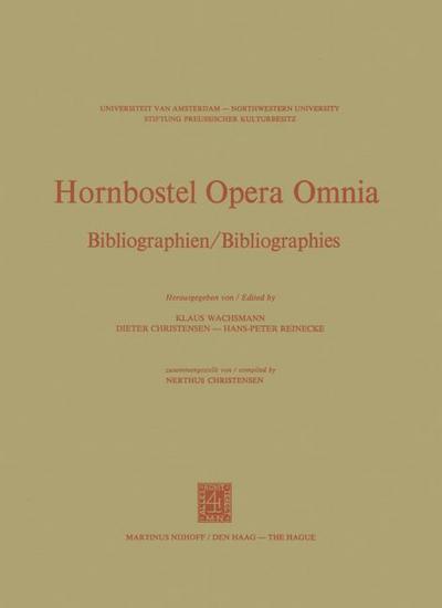 Hornbostel Opera Omnia : Bibliographien / Bibliographies - K. P. Wachsmann