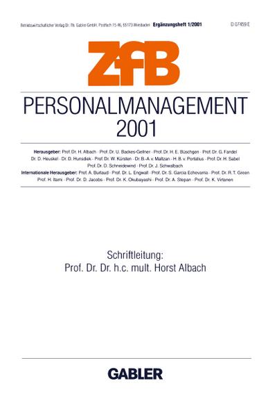 Personalmanagement 2001 - Horst Albach