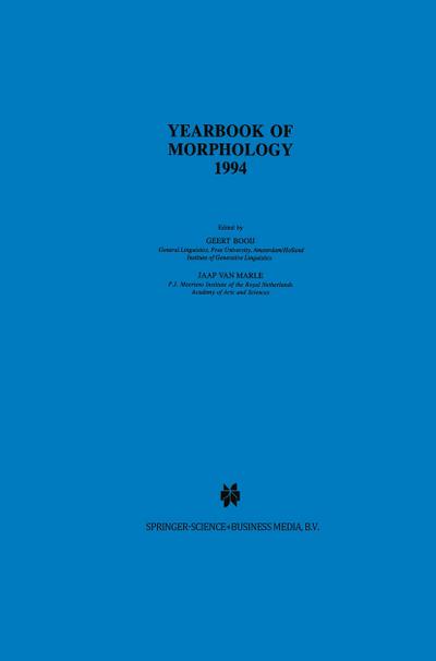 Yearbook of Morphology 1994 - Jaap Van Marle