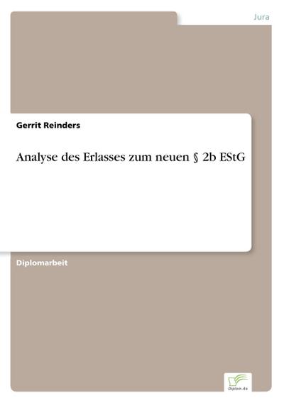 Analyse des Erlasses zum neuen § 2b EStG - Gerrit Reinders