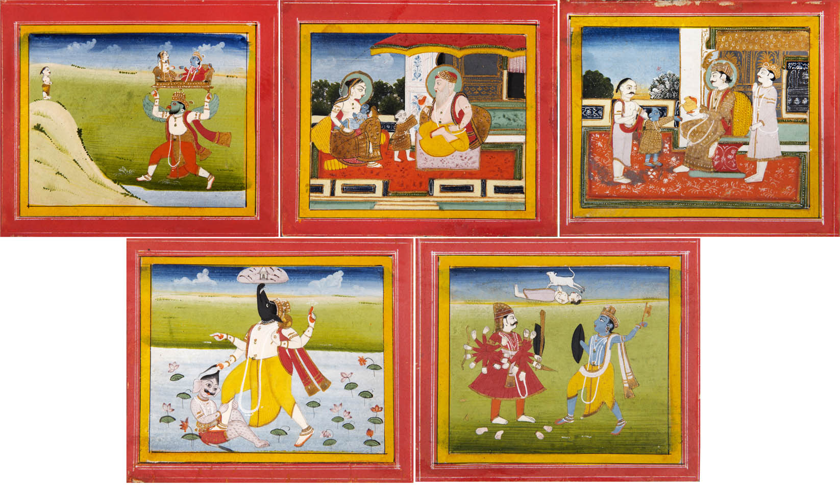 Five illustrations of Hindu mythology, including scenes from the  Mahabharata and Bhagatava Purana. by [HINDU DEITIES].: (1820)  Art / Print / Poster | Shapero Rare Books