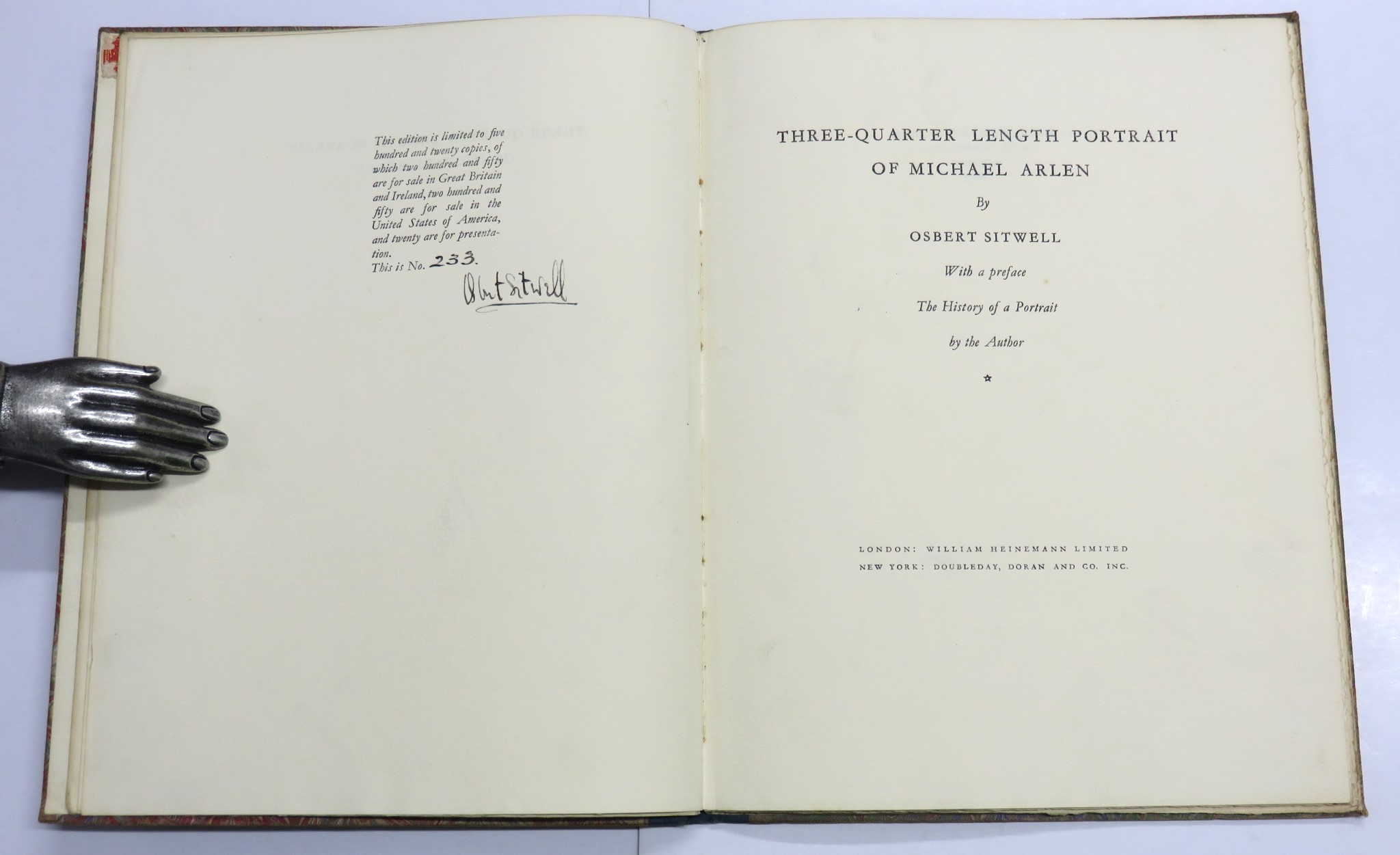 Three-Quarter Length Portrait of Michael Arlen. With a Preface