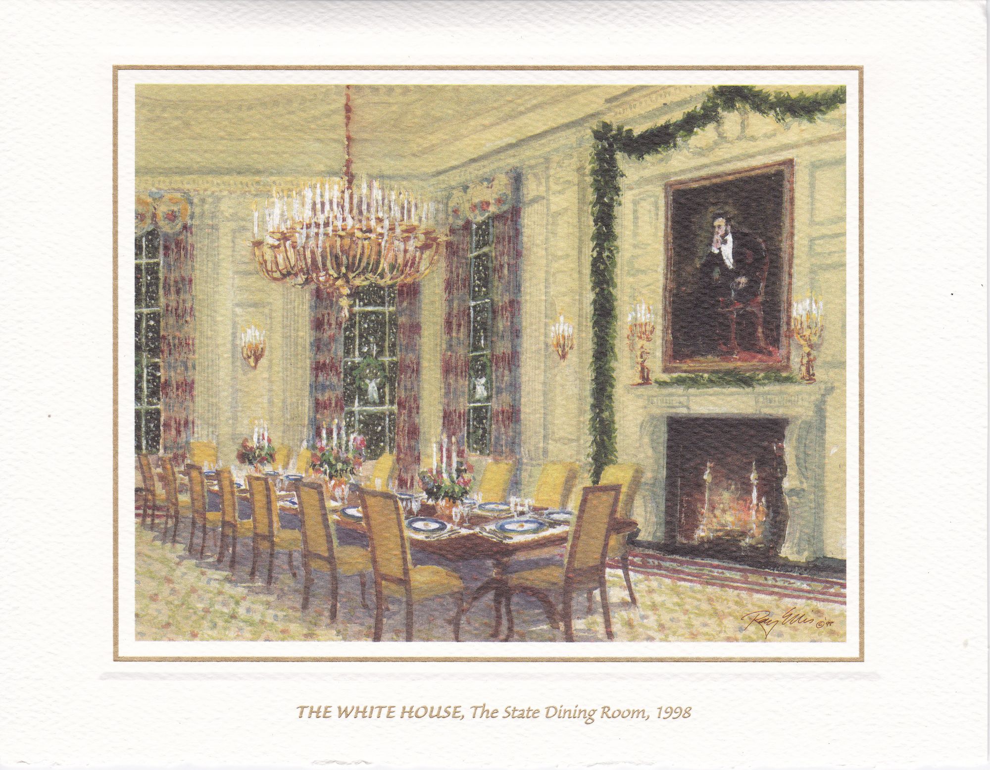 1998 White House Christmas Card By Clinton Christmas Card Max Rambod Inc