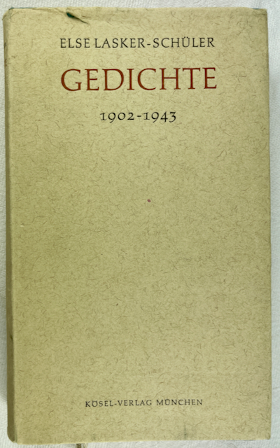Gedichte Von Else Lasker Schüler gedichte 1902 1943 von lasker schüler - ZVAB
