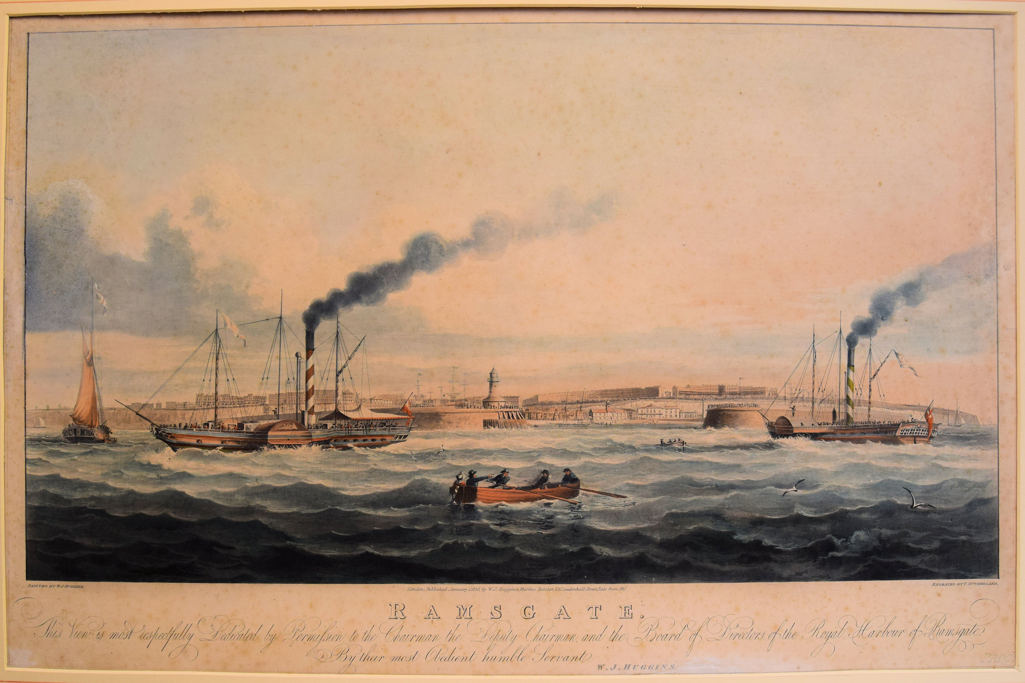 RAMSGATE. THIS VIEW RESPECTFULLY DEDICATED BY PERMISSION TO THE CHAIRMAN, THE DEPUTY CHAIRMAN, AND THE BOARD OF DIRECTORS OF THE ROYAL HARBOUR OF RAM