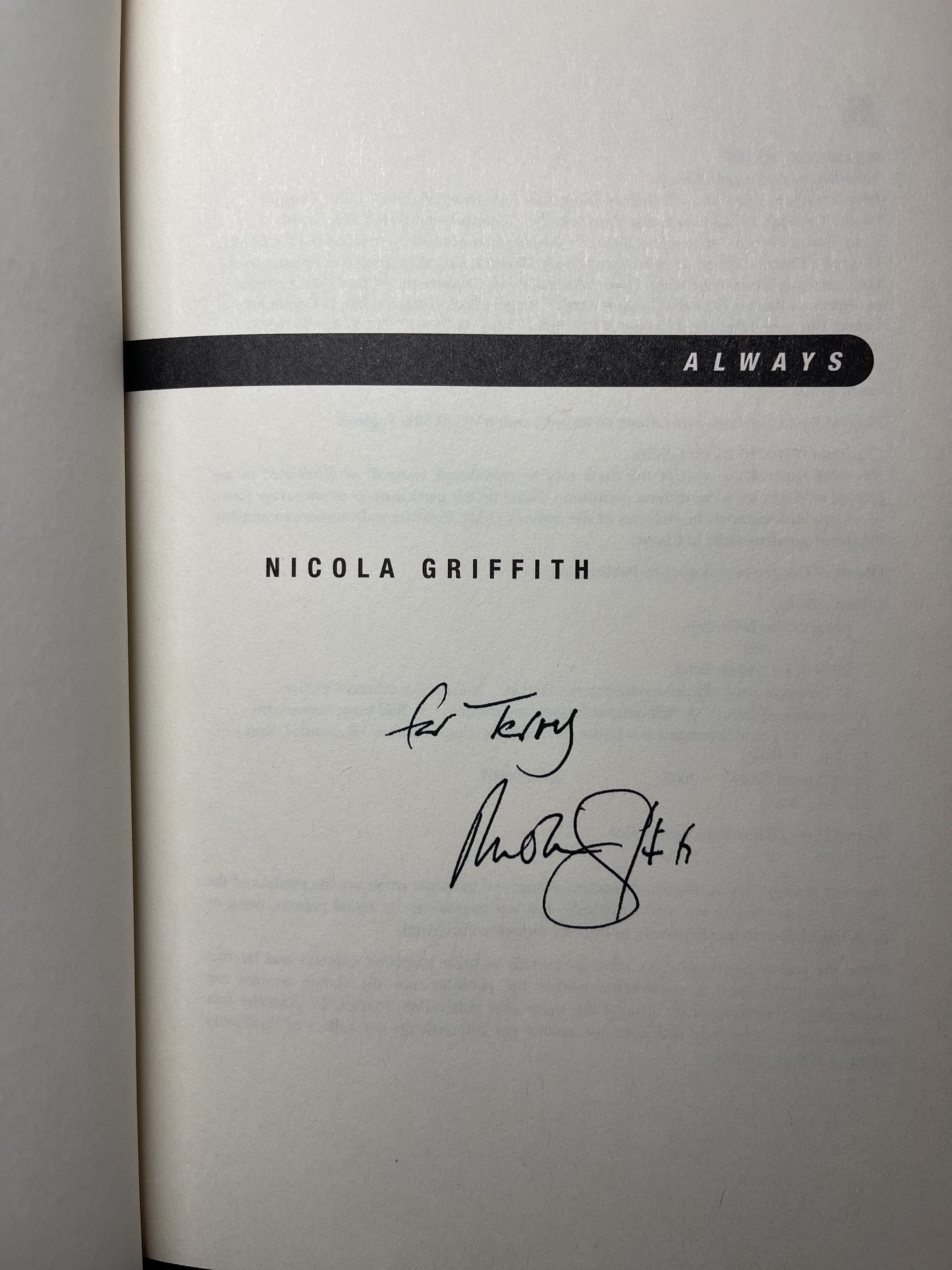 ALWAYS. by Griffith, Nicola. Signed by Author(s) Bookfever, IOBA