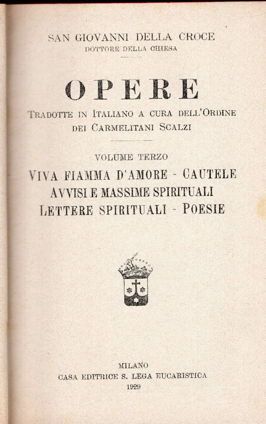 San Giovanni Della Croce Poesie Amore