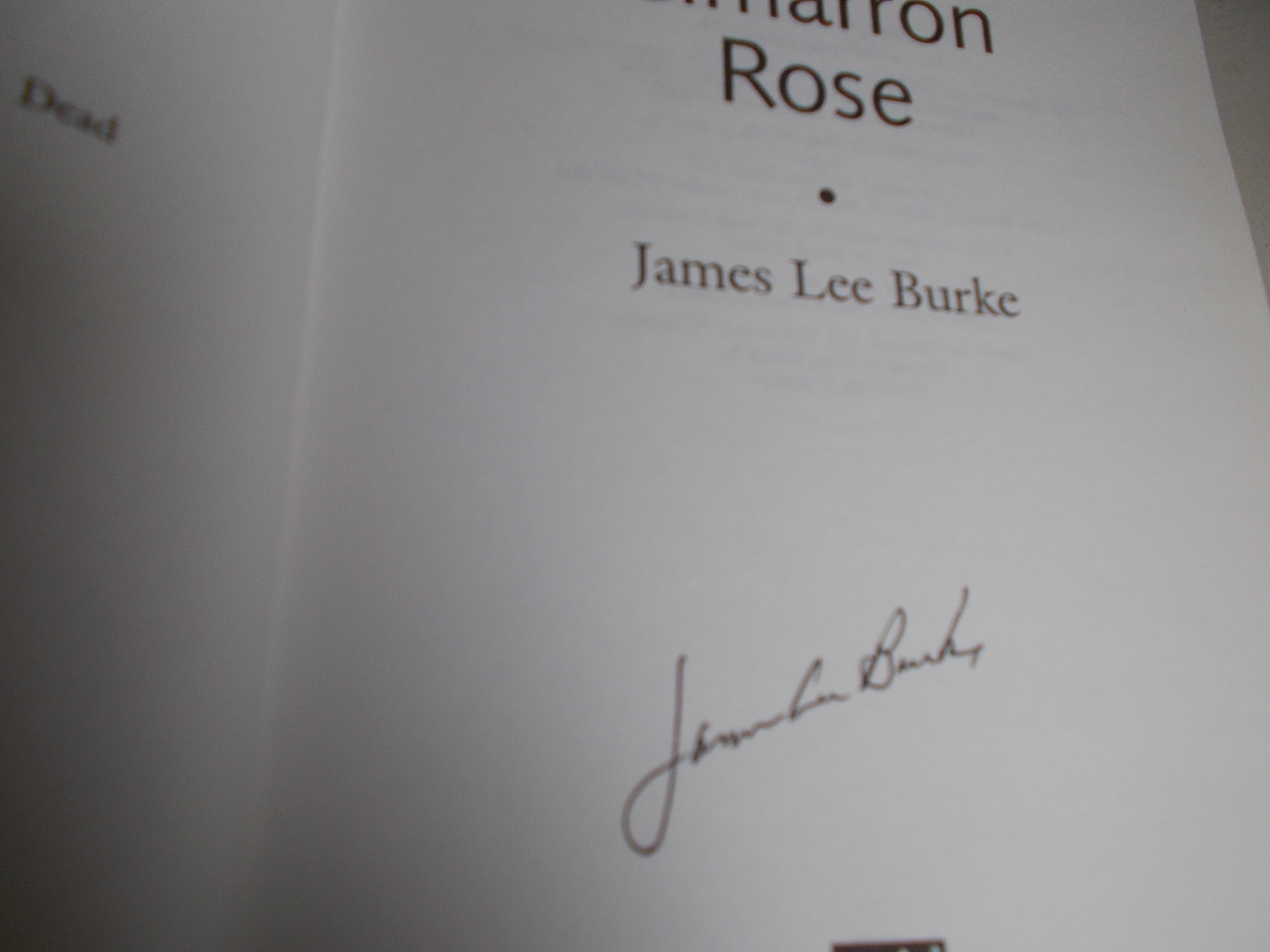 Cimarron Rose par James Lee Burke: Near Fine Hardcover (1997) 1st ...