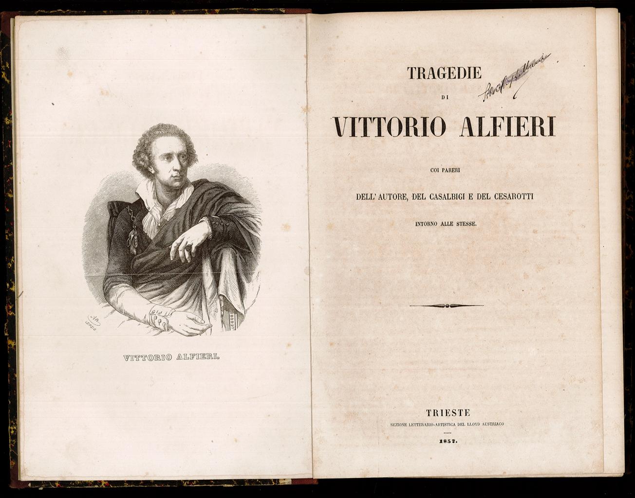 Tragedie di Vittorio Alfieri da Alfieri Vittorio: (1857) | Sergio Trippini