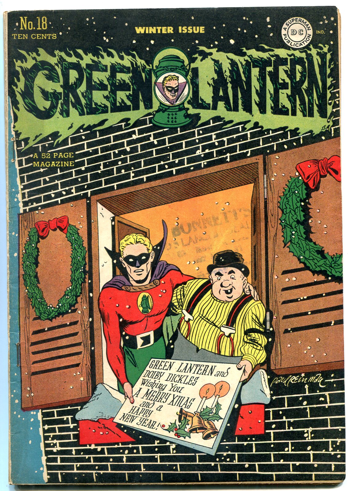 GREEN LANTERN COMICS #18 1945-CHRISTMAS COVER-M NODELL FN: Fine  SoftcoverPaperback (1945) | DTA Collectibles